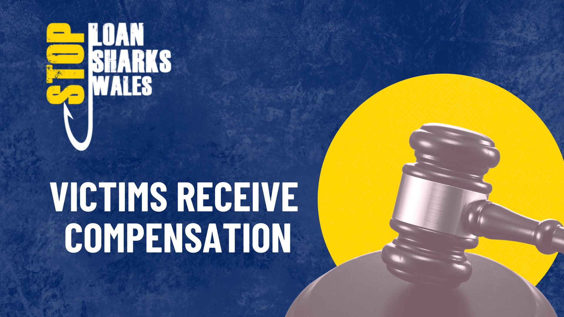Text reads 'Victims receive compensation'